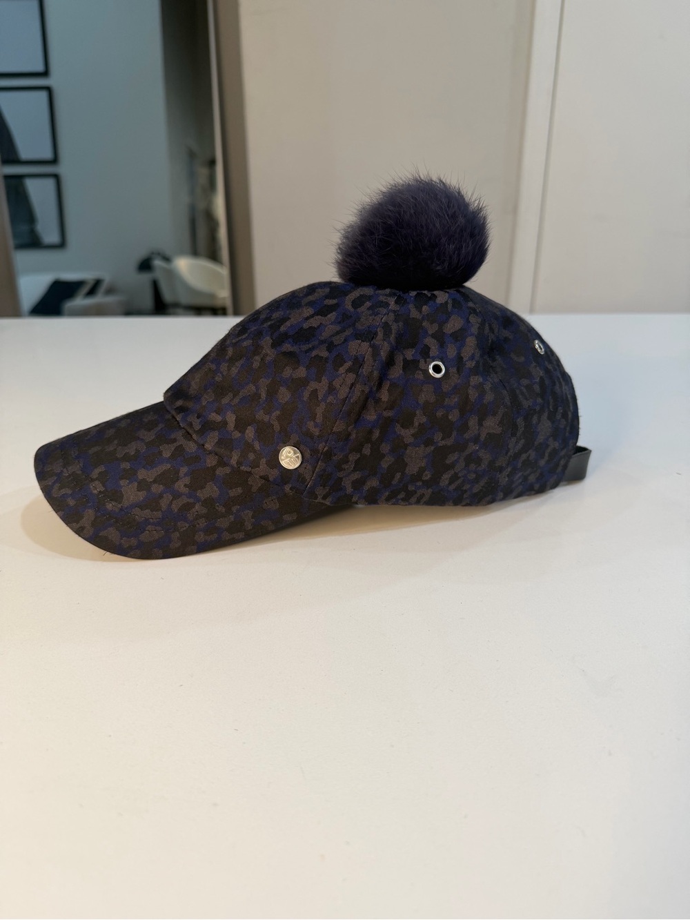 Paul Smith Navy and Black Camo Pom-Pom Kids Cap